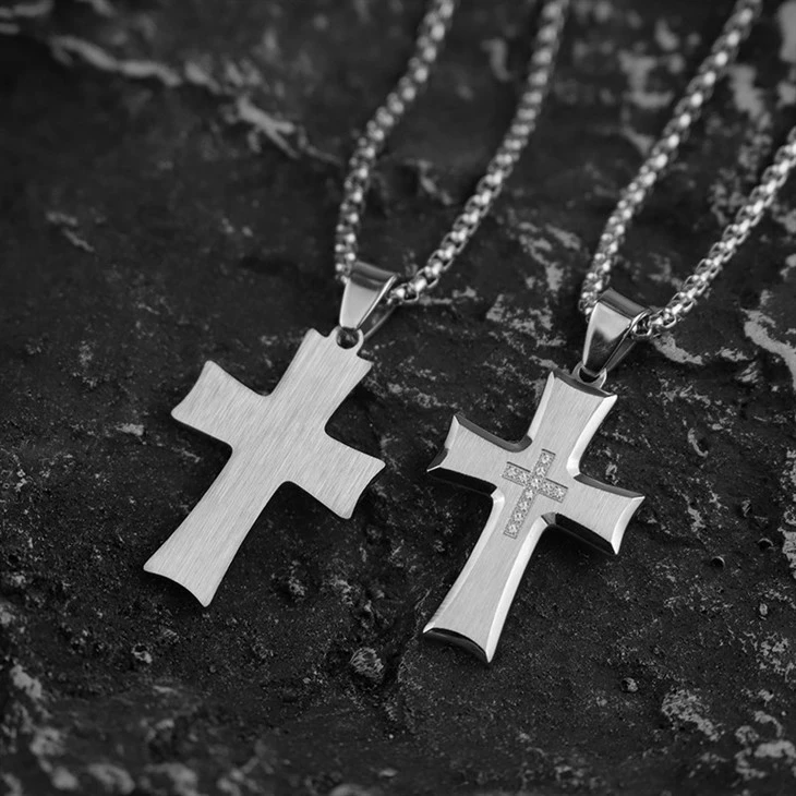 brushed cross pendant necklace 03 brushed cross pendant necklace 03