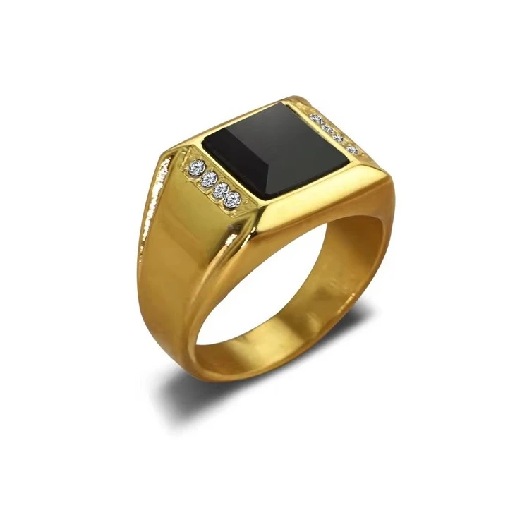 Custom Gold Premium Natural Oval Black Onyx Gemstone Ring Custom Gold Premium Natural Oval Black Onyx Gemstone Ring