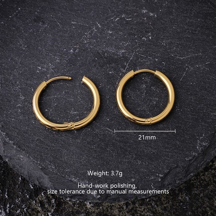 316L Stainless Steel PVD Diamond-Cut Polished Hoop Earrings high quality 316L Stainless Steel PVD Diamond-Cut Polished Hoop Earrings high quality