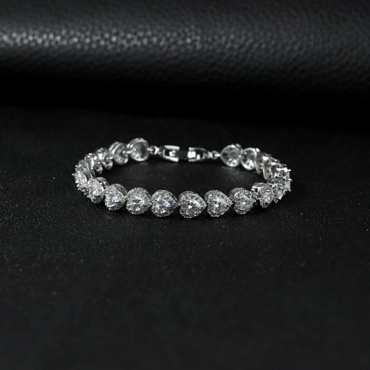 Heart Cut Zircon Tennis Bracelet suppliers Heart Cut Zircon Tennis Bracelet suppliers