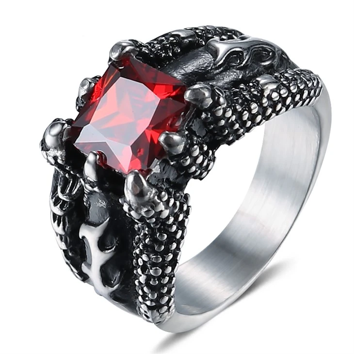 Dragon Claw Red Zircon Power Ring Dragon Claw Red Zircon Power Ring